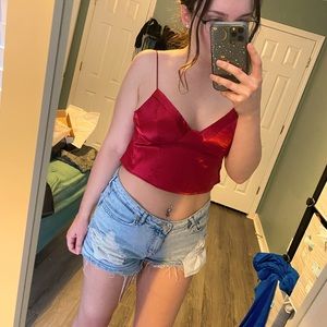 satin crop top